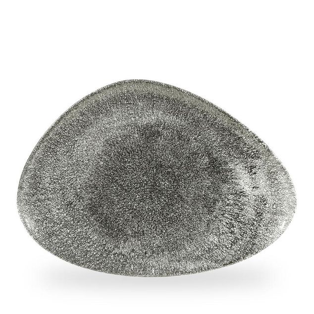 Raku Quartz Black Triangle Chefs Tallerken 35.6 X 25Cm