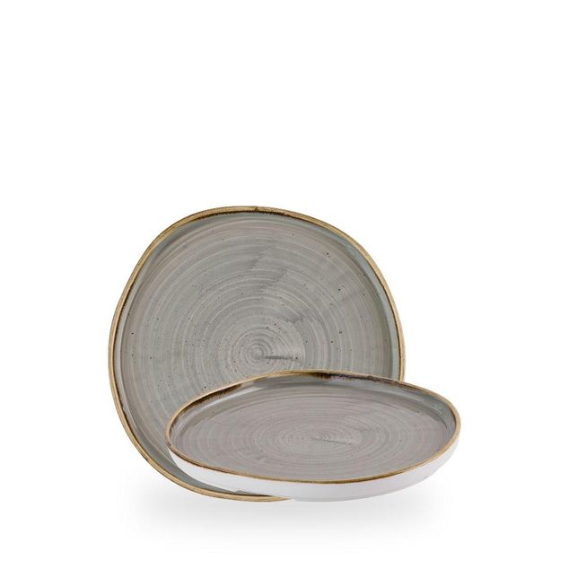 Stonecast Grey Organic Walled Plate 21cm H:2cm