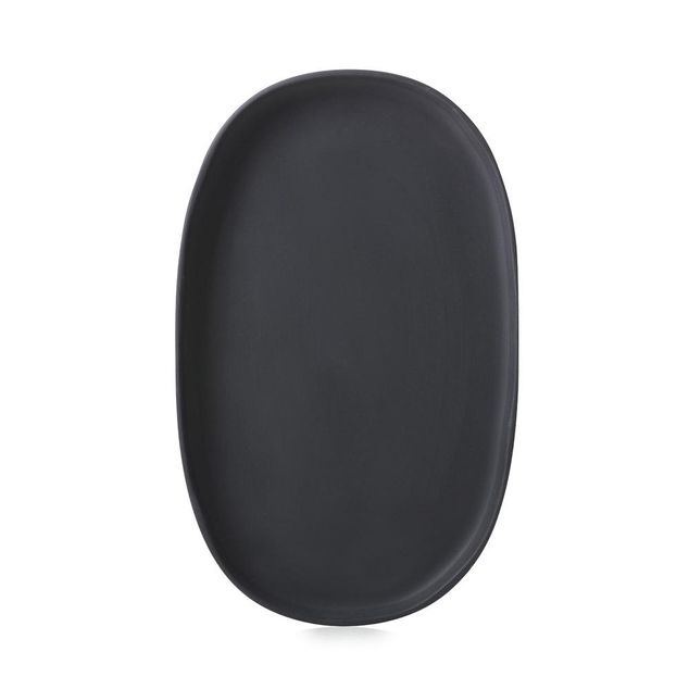 Caractere Black Oval Plate 35Cm Matt slate style