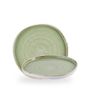 Stonecast Sage Green Organic Walled Plate 25.5cm H:2cm