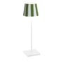 Poldina Pro Bordlampe Hvit Keramikk Grønne Striper Ø11X38Cm. -2,2W