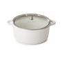 Bombance Round Cocotte 22Cm Induction With Glass Lid Alabaster White + Glass