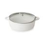 Bombance Round Cocotte 29Cm Induction With Glass Lid Alabaster White + Glass