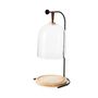 Ibr Cloche & Oak Base 20Cm Glass & Oak