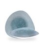 Raku Topaz Blue Triangle Shallow Bolle 27.2 X 26.7Cm