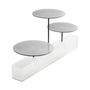 MEALPLAK Bricks Bar Rectangular 3 Trays Nacryl White/Stainless SteelBrushed Silver Finish