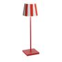 Poldina Pro Bordlampe Hvit Keramikk Røde Striper Ø111X38Cm. -2,2W