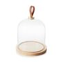 Ibr Cloche & Oak Base 20Cm Glass & Oak