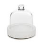 Mealplak Butter Dish With Glass Dome Nacryl White