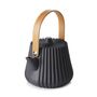 Pekoe Teapot + Infuser Basket Black Smooth Dark Metal
