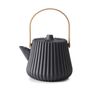 Pekoe Teapot + Infuser Basket Black Smooth Dark Metal