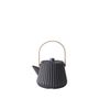 Pekoe Teapot Without Infuser Basket Black Smooth Dark Metal