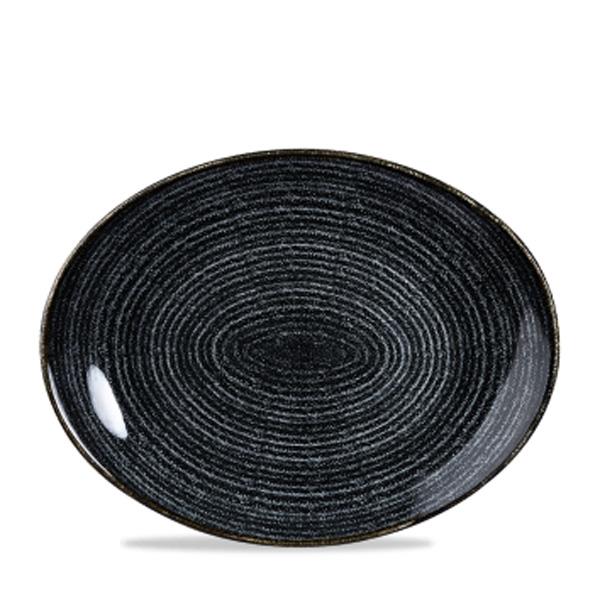 Oval tallerken sort S.P. Homespun Ø31,7 cm