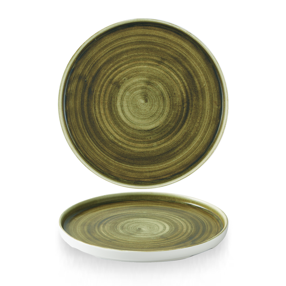 Churchill Plume Olive Walled Plate 26cm