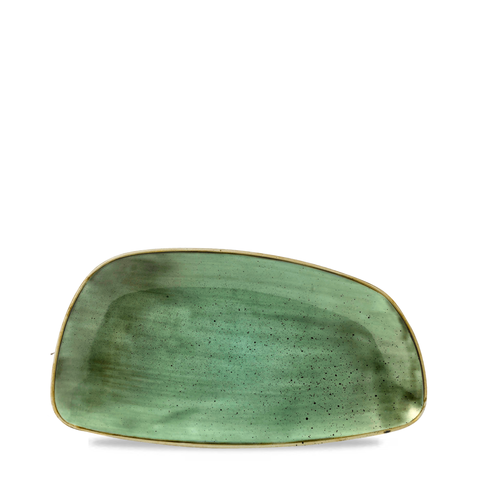 Churchill Stonecast Green Geo Plate 30x15cm
