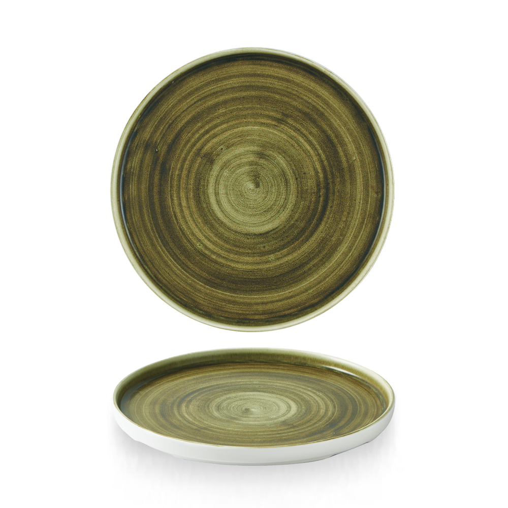 Churchill Plume Olive Walled Plate 21cm