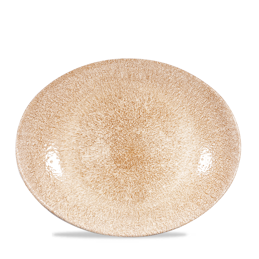 Churchill Raku Orange Oval Plate 31x25cm