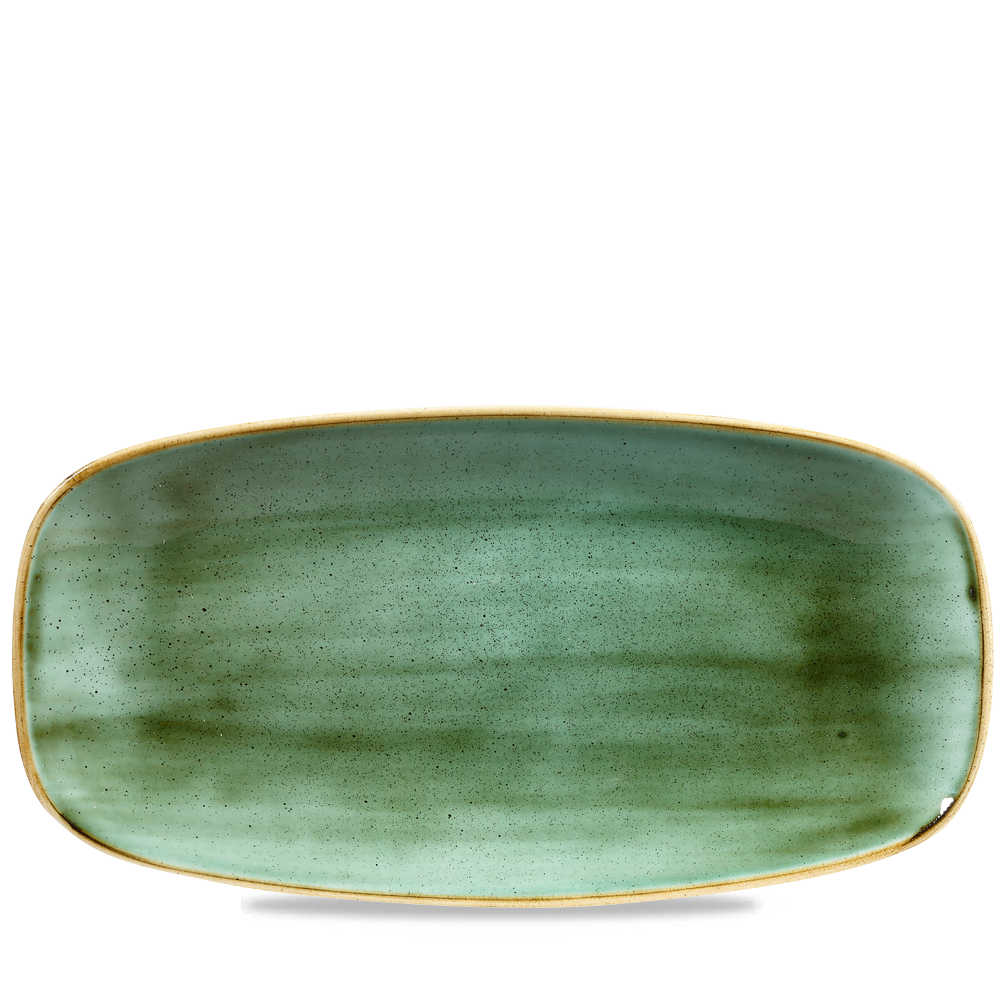 Churchill Stonecast Green Rect. Plate 30x15cm