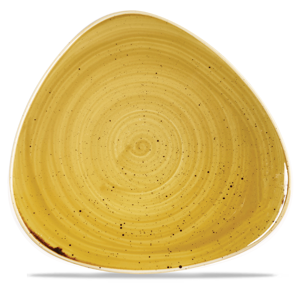 Churchill Stonecast Mustard Triagnle Plate 31cm